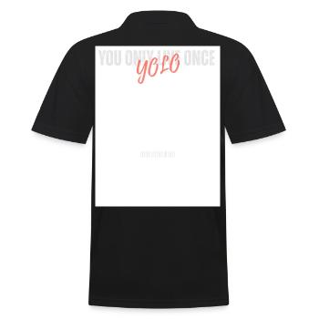 YOLO Script on a white jersey - Men's Polo Shirt - black - Back - Kai (181cm)