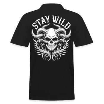 Reste Sauvage Tribal du Crâne - Polo Homme - noir - Dos - Kai (181cm)