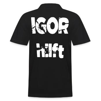 Igor helps - Men's Polo Shirt - black - Back - Kai (181cm)
