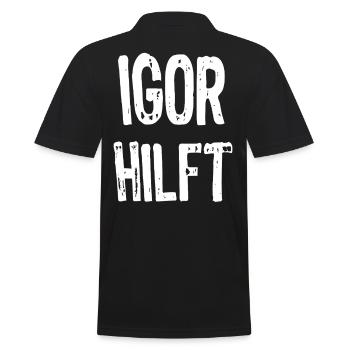 Igor helps - Men's Polo Shirt - black - Back - Kai (181cm)
