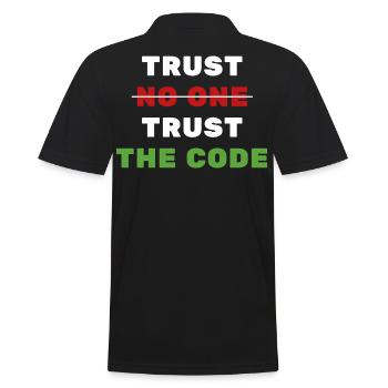 Trust The Code - Streetwear Tech Minimaliste - Polo Homme - noir - Dos - Kai (181cm)