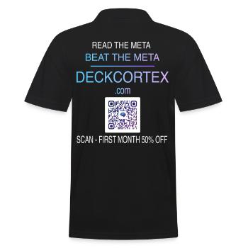 Deckcortex Neon Gehirn Kartenspiel - Männer Poloshirt - Schwarz - Hinten - Kai (181cm)