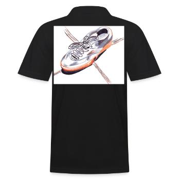 En déplacement : croquis et traits de baskets - Polo Homme - noir - Dos - Kai (181cm)
