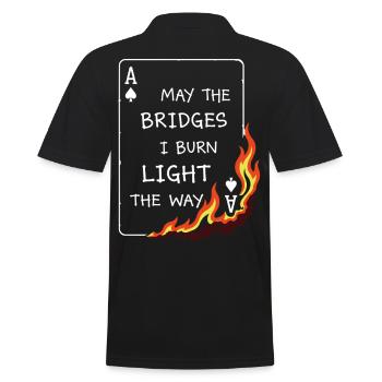 Que les ponts je brûle – Carte de poker brûlante - Polo Homme - noir - Dos - Kai (181cm)