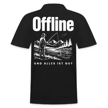 Natur statt Handy - Männer Poloshirt - Schwarz - Hinten - Kai (181cm)