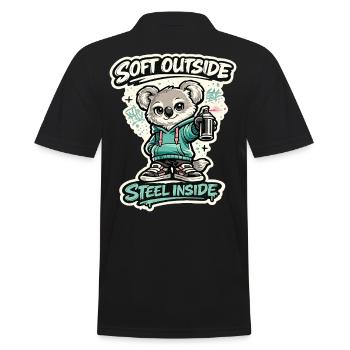 Douceur à l’extérieur, acier à l’intérieur – Koala Streetart - Polo Homme - noir - Dos - Kai (181cm)
