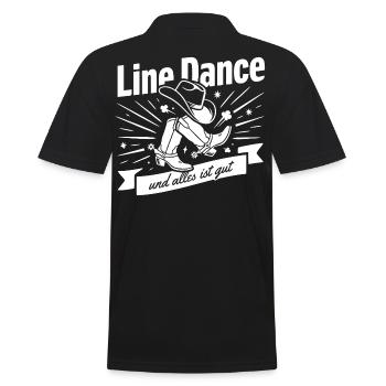 Line Dance Boots Spruch - Männer Poloshirt - Schwarz - Hinten - Kai (181cm)