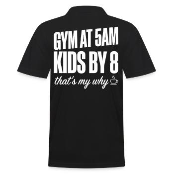 Fit Mum Dad Gym Motivation 5am Workout Quote - Men's Polo Shirt - black - Back - Kai (181cm)