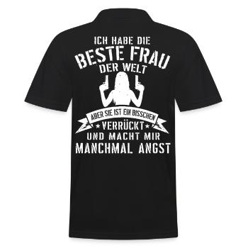 Super lustiges Geschenk für Ehemann mit verrückter - Männer Poloshirt - Schwarz - Hinten - Kai (181cm)