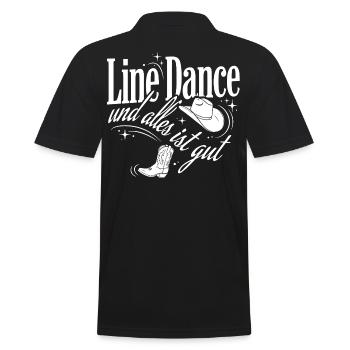 Line Dance Love - Men's Polo Shirt - black - Back - Kai (181cm)