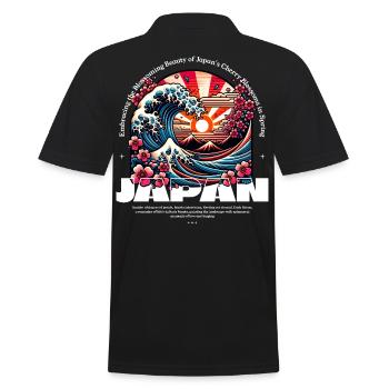 Vague de Sakura Beauty Épanouie du Japon - Polo Homme - noir - Dos - Kai (181cm)