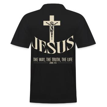 Jésus : La Voie, La Vérité, La Vie - Polo Homme - noir - Dos - Kai (181cm)