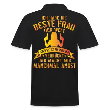 Super lustiges Geschenk für Ehemann mit verrückter - Männer Poloshirt - Schwarz - Hinten - Kai (181cm)