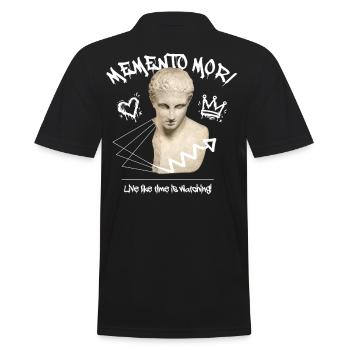 Memento Mori Streetwear - Männer Poloshirt - Schwarz - Hinten - Kai (181cm)