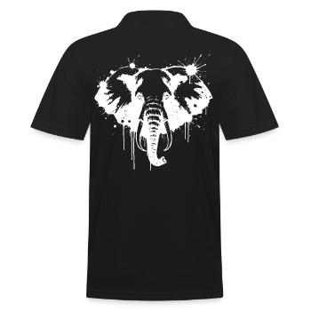 White Elephant Splash - Männer Poloshirt - Schwarz - Hinten - Kai (181cm)
