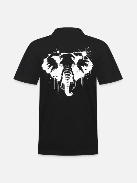 White Elephant Splash - Männer Poloshirt - Schwarz