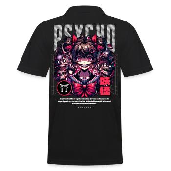 Psycho Madness: Anime Horror Girl - Men's Polo Shirt - black - Back - Kai (181cm)