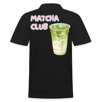 Matcha Club Latte Graphic - Men's Polo Shirt - black - Back - Kai (181cm)