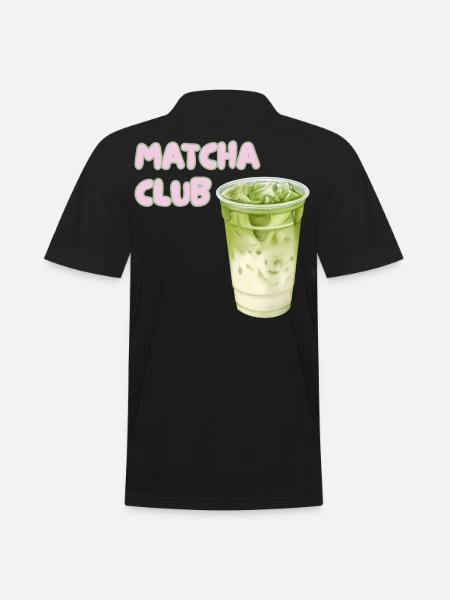 Matcha Club Latte Graphic - Men's Polo Shirt - black