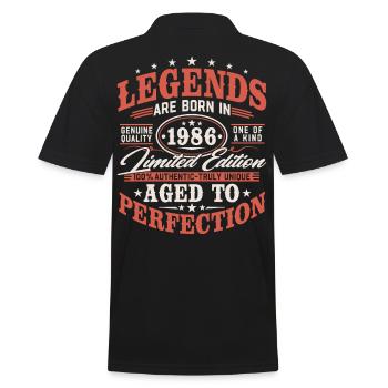 Cadeau d’anniversaire vintage vintage rétro 1986 - Polo Homme - noir - Dos - Kai (181cm)