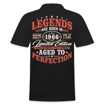 Cadeau d’anniversaire vintage vintage rétro 1966 - Polo Homme - noir - Dos - Kai (181cm)