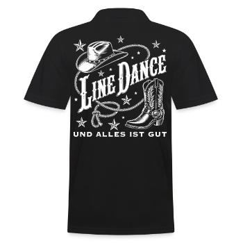 Line Dance Western Flair - Männer Poloshirt - Schwarz - Hinten - Kai (181cm)