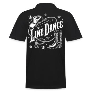 Line Dance Cowboy Flair - Männer Poloshirt - Schwarz - Hinten - Kai (181cm)
