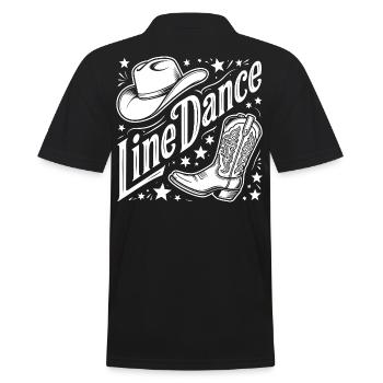 Line Dance Western Logo - Men's Polo Shirt - black - Back - Kai (181cm)