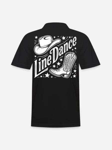 Line Dance Western Logo - Men's Polo Shirt - black