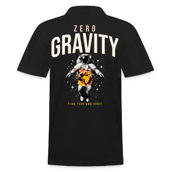 Zero Gravity Astronaut Erde Weltraum - Männer Poloshirt - Schwarz - Hinten - Kai (181cm)