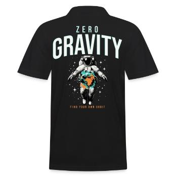 Zero Gravity Astronaut Erde Weltraum - Männer Poloshirt - Schwarz - Hinten - Kai (181cm)