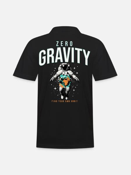 Zero Gravity Astronaut Erde Weltraum - Männer Poloshirt - Schwarz