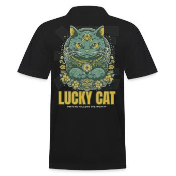 Lucky Cat Glückskatze Maneki Neko Jade - Polo Homme - noir - Dos - Kai (181cm)
