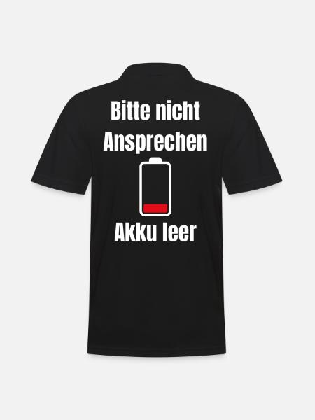 Akku Leer – Bitte Nicht Ansprechen - Männer Poloshirt - Schwarz
