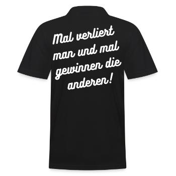 HN Mal verliert man, mal gewinnt die anderen - Männer Poloshirt - Schwarz - Hinten - Kai (181cm)