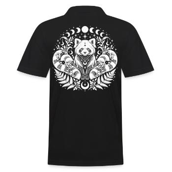 Himmlischer Roter Panda - Männer Poloshirt - Schwarz - Hinten - Kai (181cm)