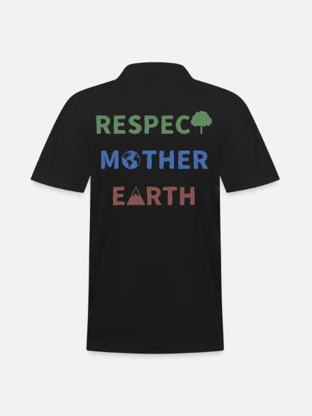 Respect Mother Earth - Männer Poloshirt - Schwarz