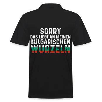 AmerikanischeWurzeln Balkan Bulgare Bulgarien - Männer Poloshirt - Schwarz - Hinten - Kai (181cm)