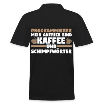 Programmieren Entwickler Coder Kaffee Programmiere - Männer Poloshirt - Schwarz - Hinten - Kai (181cm)