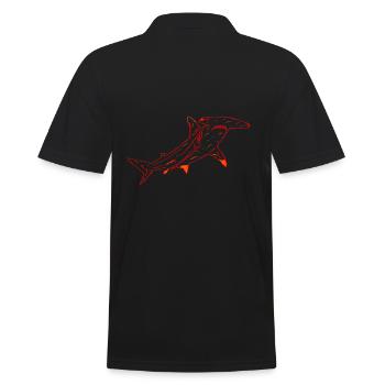 Hammerhai - Männer Poloshirt - Schwarz - Hinten - Kai (181cm)