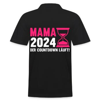 Werdende Mama 2024 - Männer Poloshirt - Schwarz - Hinten - Kai (181cm)