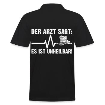 Wellness Saunagänger Saunieren Saunierer Sauna - Männer Poloshirt - Schwarz - Hinten - Kai (181cm)