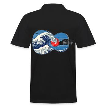 Guitare Big Wave par Kanagawa Guitar Player - Polo Homme - noir - Dos - Kai (181cm)