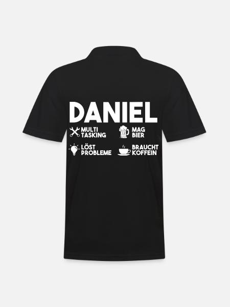 Daniel - Männer Poloshirt - Schwarz