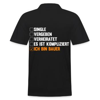 Landwirtschaft Landwirt Traktor Bauernhof Bauer - Männer Poloshirt - Schwarz - Hinten - Kai (181cm)