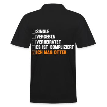 Seeotter Fischotter Otter - Männer Poloshirt - Schwarz - Hinten - Kai (181cm)
