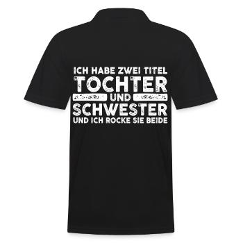 Ich Habe Zwei Titel Tochter Und Schwester - Männer Poloshirt - Schwarz - Hinten - Kai (181cm)