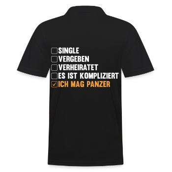 Panzerfahrer Soldat Panzer - Männer Poloshirt - Schwarz - Hinten - Kai (181cm)
