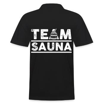Wellness Saunagänger Saunieren Saunierer Sauna - Männer Poloshirt - Schwarz - Hinten - Kai (181cm)