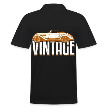 Vintage Car Old Car Oldschool - Men's Polo Shirt - black - Back - Kai (181cm)